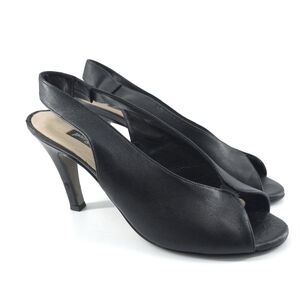Paul Green Avanti Leather Open Toe Slingback Heels Black UK Size 5.5  US Size 8